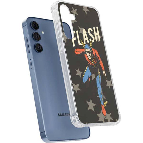 DC Comics The Flash Retro Action Pose Galaxy A35 5G Clear Case